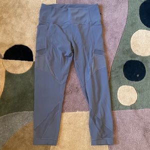 Lululemon Cropped Legging with Mesh and pockets